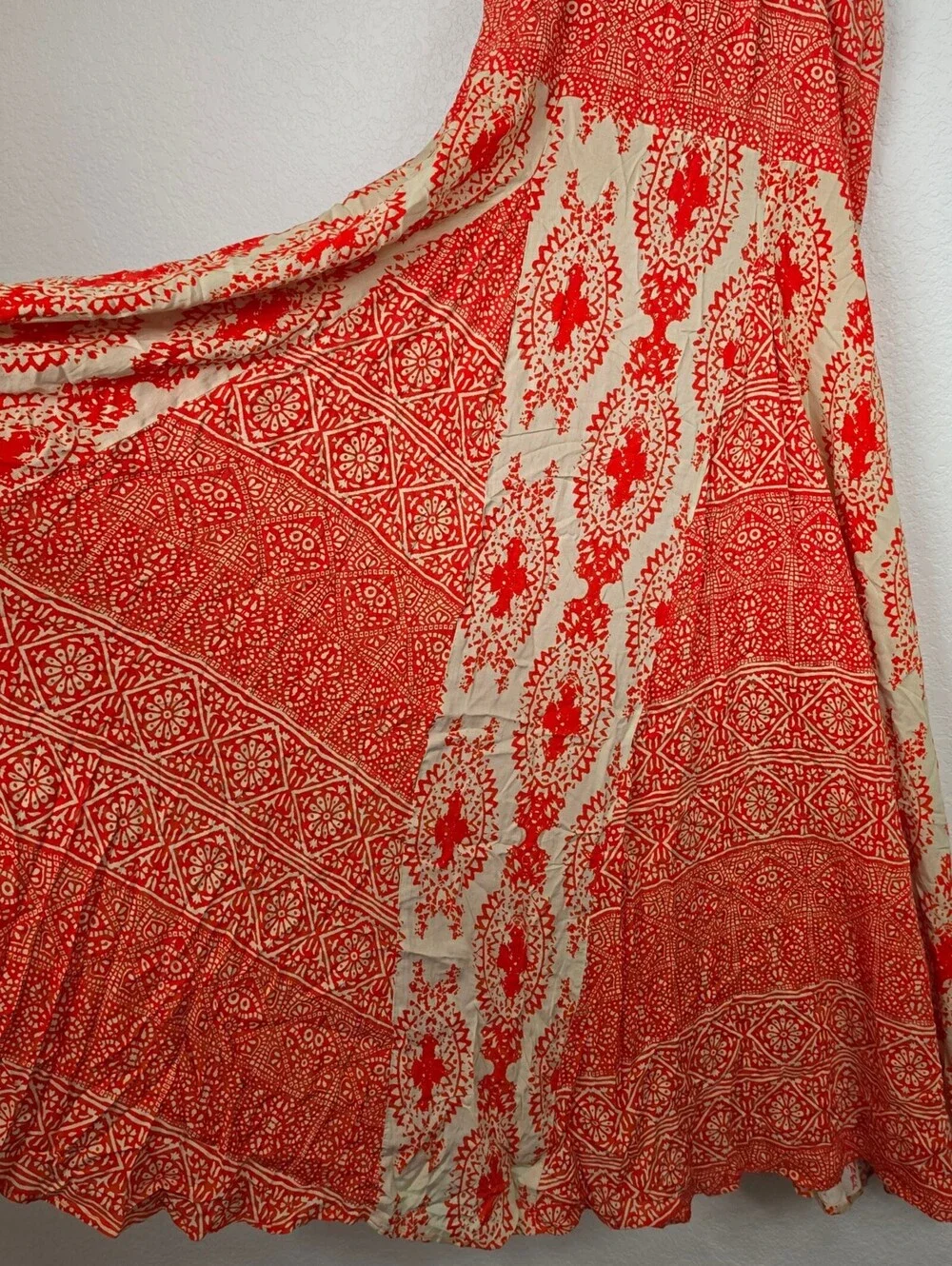 Free People Orange Strapless XS Maxi Dress